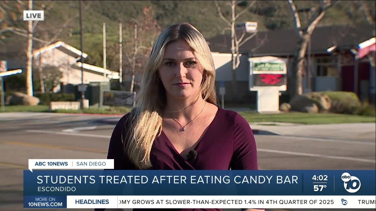 Escondido students treated after eating candy bar with 'unknown substance'