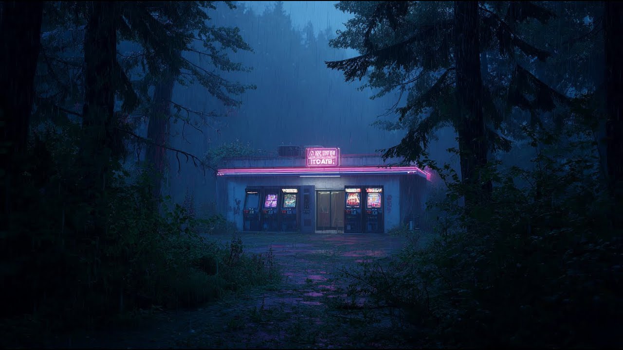 Cyber Rain Forest 🌧 30 MIN Ambient Soundscape | Rainy Night Atmosphere