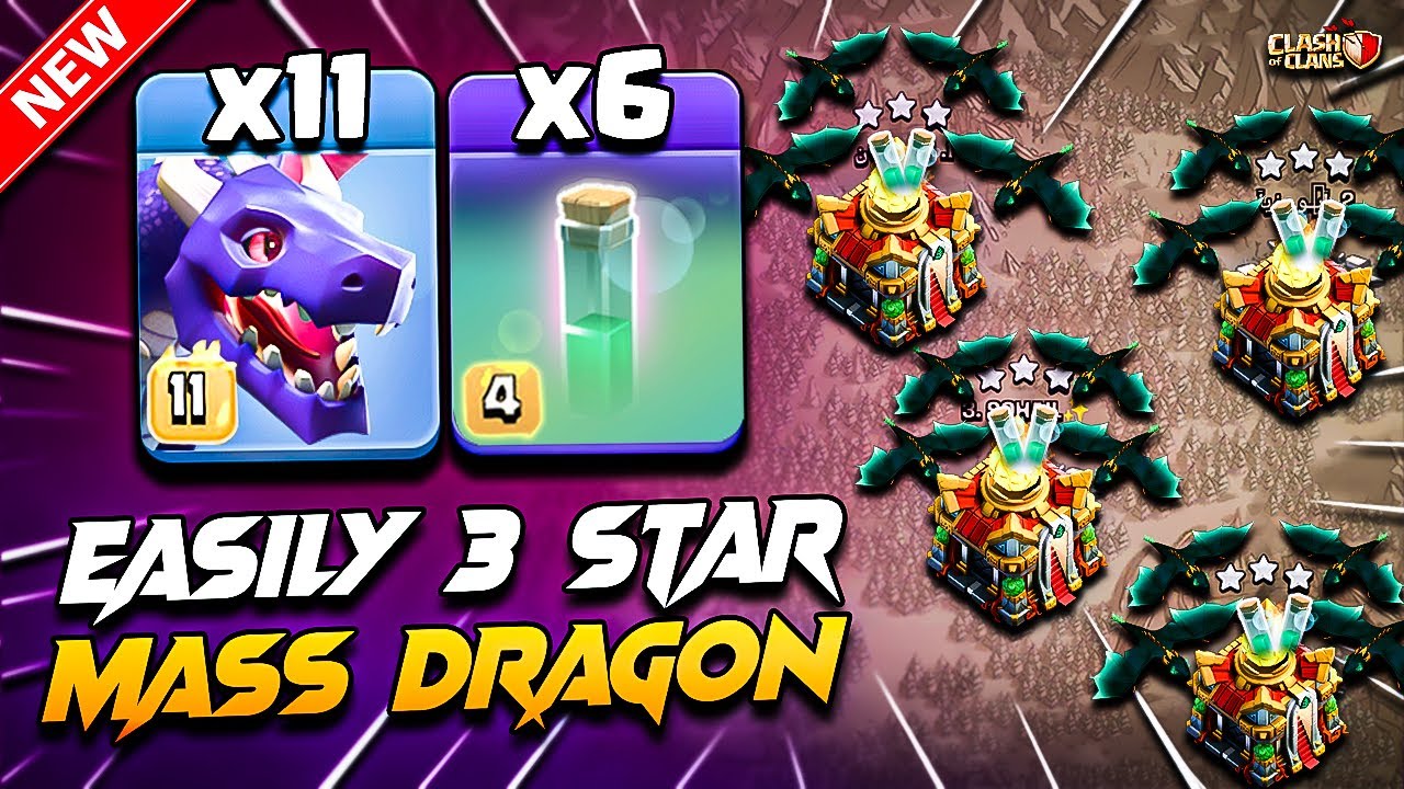 TH16 Attack Strategy With DRAGON (Clash Of Clans) | Easily 3 Star Th16 Mass Dragon Attack Strategy
