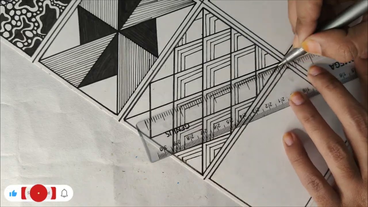 Mesmerizing 3D Cube Pattern Drawing | Bunnyy Artzz 🎨