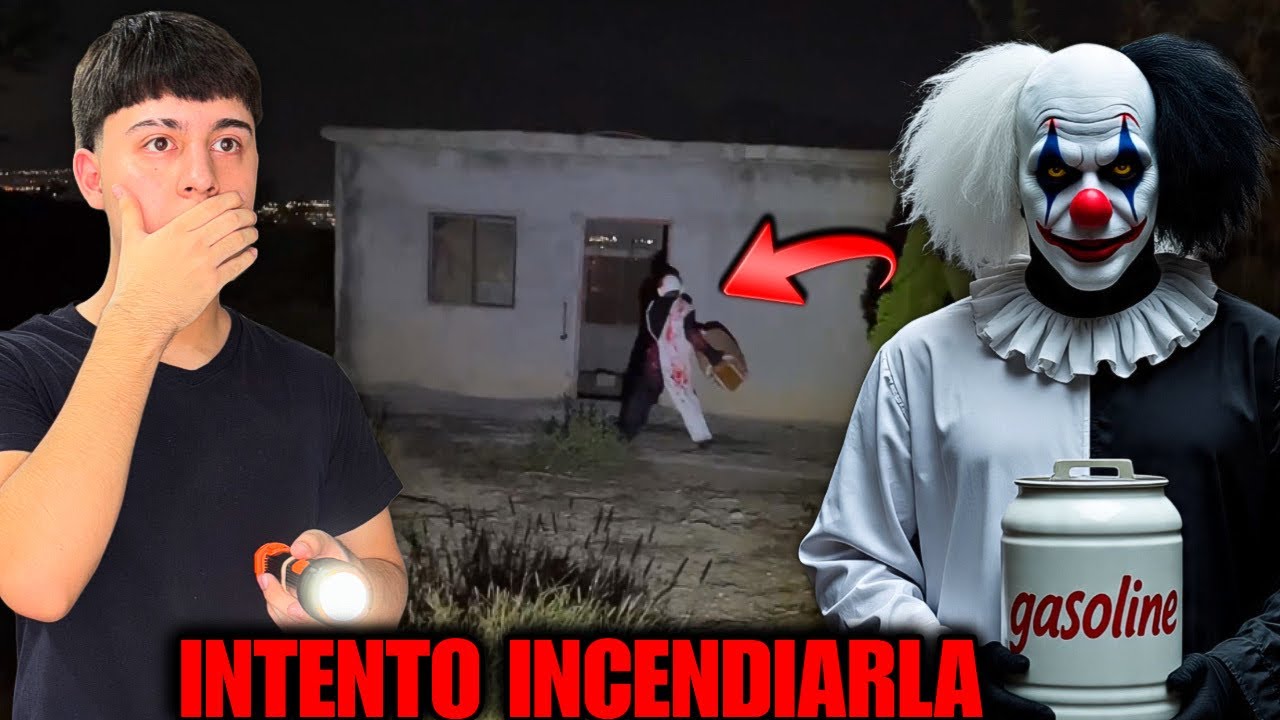 GRABE AL PAYASO INTENTO INCENDIAR MI CASA EN EL TERRENO 🤡 *Esto sucedió*
