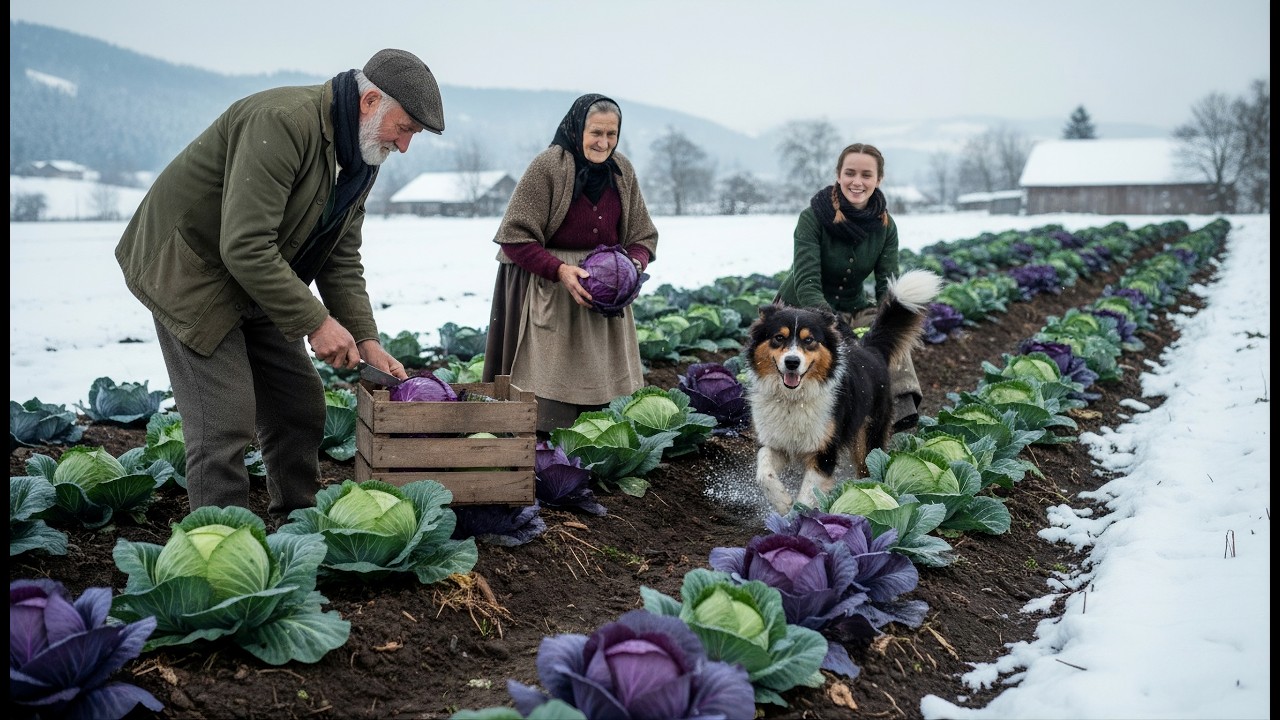 The Most Beautiful Ancient Mountain Village in Switzerland | Cabbage Harvest in the Snow