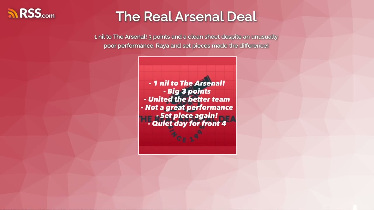 1 nil to The Arsenal! 3 points and a clean sheet despite an unusually poor performance. Raya...