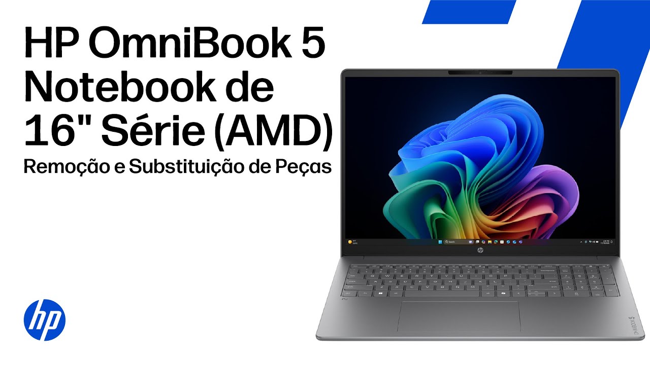 Remo&ccedil;&atilde;o e substitui&ccedil;&atilde;o de pe&ccedil;as | HP OmniBook 5 s&eacute;rie de laptops de 16 polegadas (AMD)