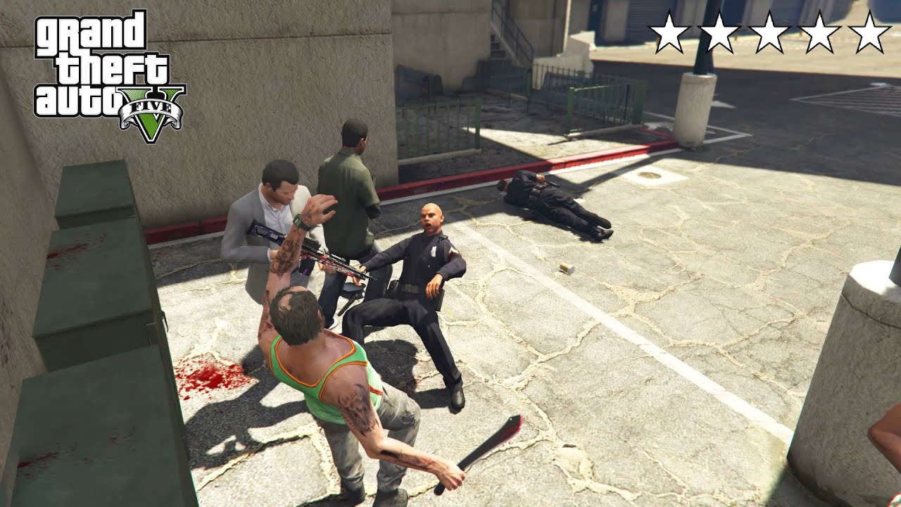 GTA 5 - Franklin, Lamar, Michael and Trevor's Five Star Escape (GTA V Funny Moments)