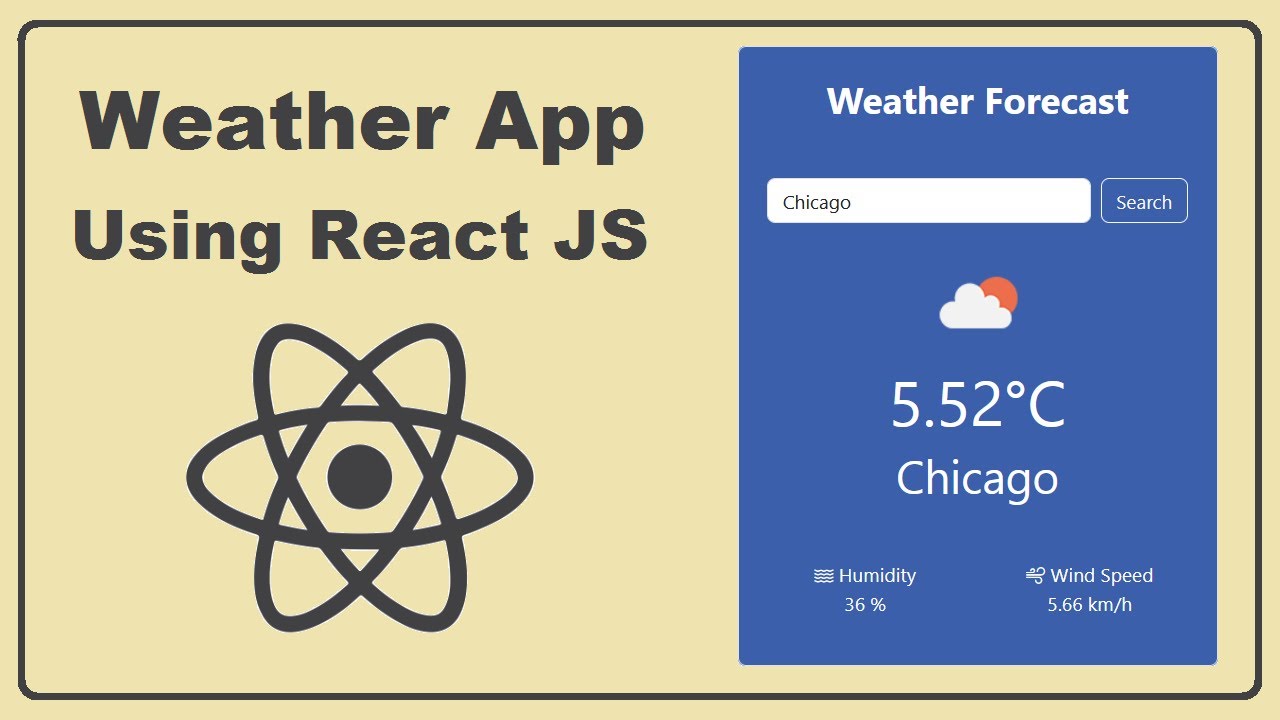 Create a Weather Application using React JS - Bootstrap and Fetch API | Consume API Data in React JS