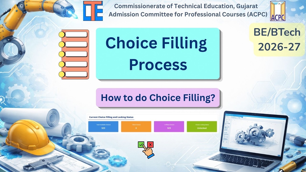 ACPC | BE/BTech Choice filling Guideline | How to do choice filling?
