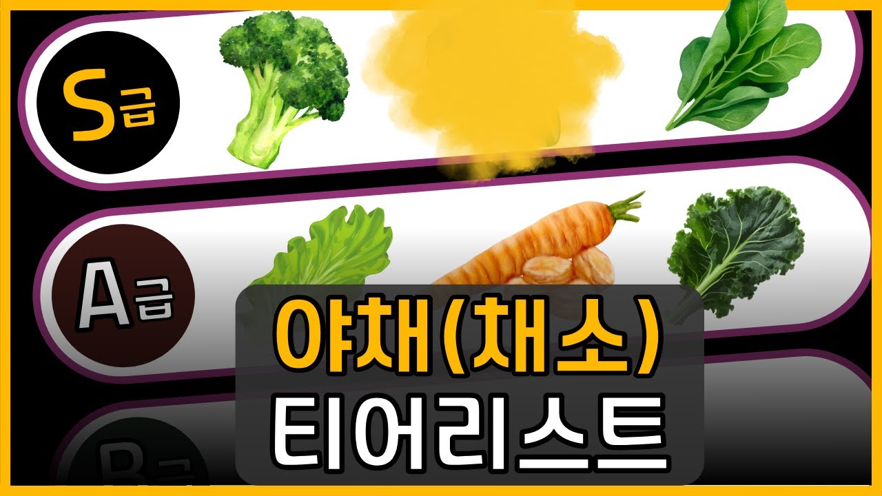 야채 티어리스트 : 식이섬유, 비타민, 무기질 [자주먹는 야채 총정리]