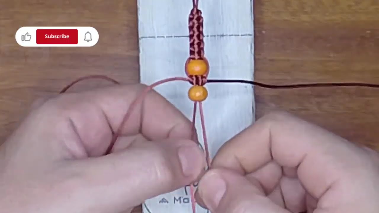 Pulseira de Macramê – Com contas de madeira | Tutorial Passo a Passo #98