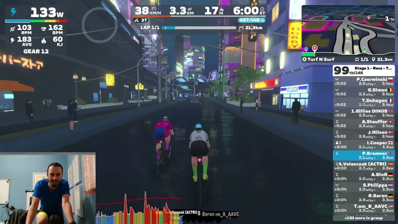 Tour de Zwift Race Week 1: Turf N Surf - Week #8/30