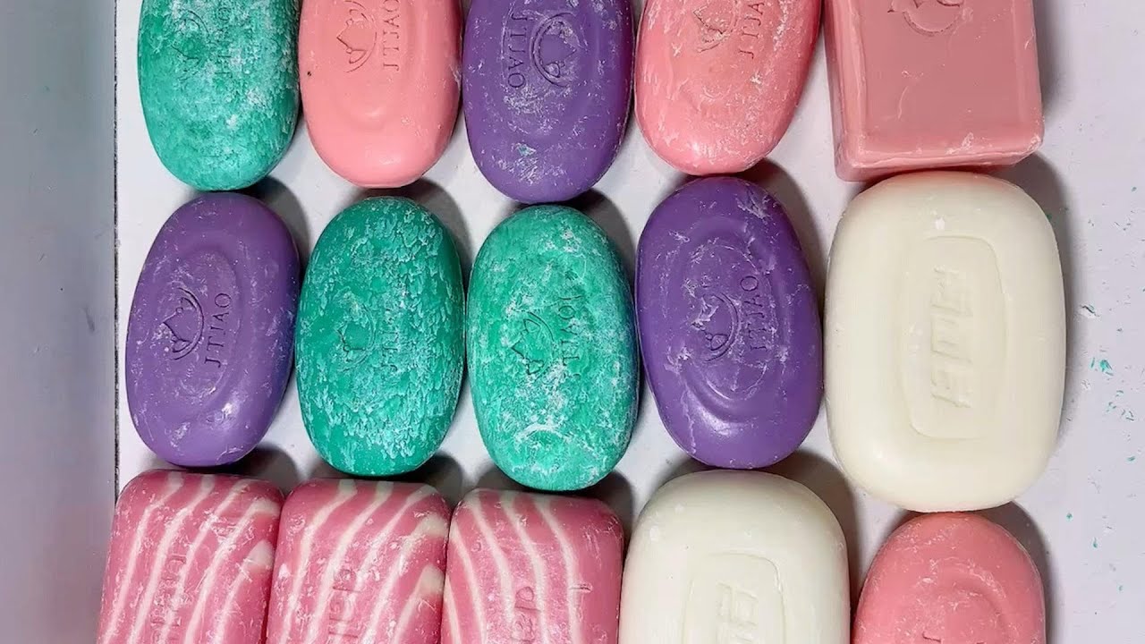 ASMR cutting dry soap/oddly carving soap/satisfying relaxing crunchy sounds/Crushing soap ASMR #4549