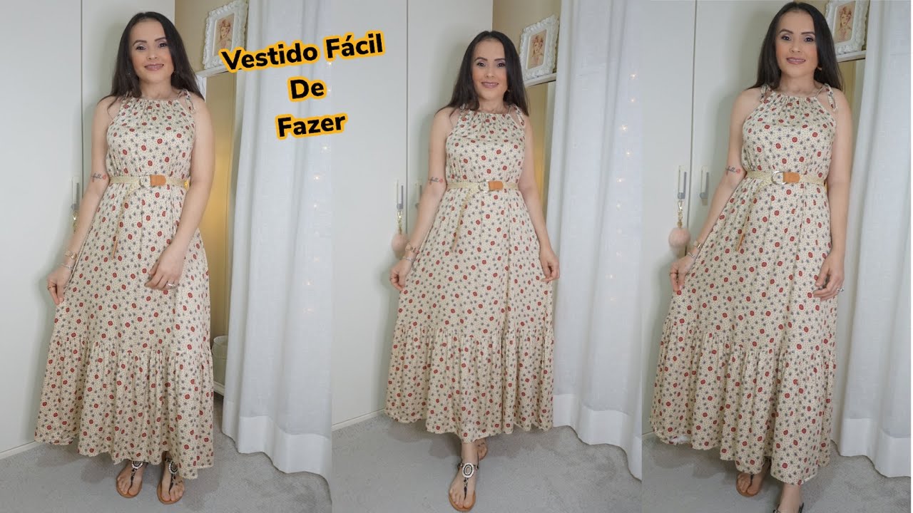 CORTE E COSTURA VESTIDO EVASE COM BABADO FRANZIDO (SEM MODELAGEM)