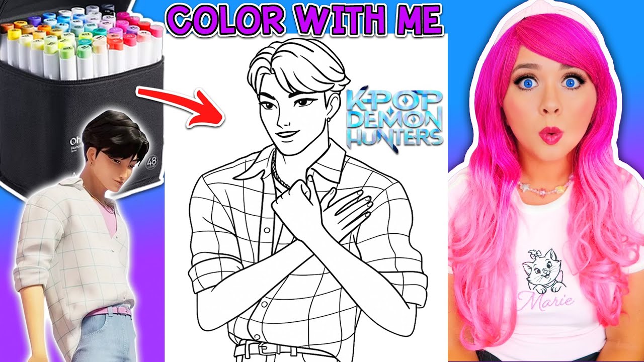 Jinu Coloring Tutorial | K-Pop Demon Hunters Coloring | Ohuhu Art Markers | COLOR ALONG WITH KIMMI