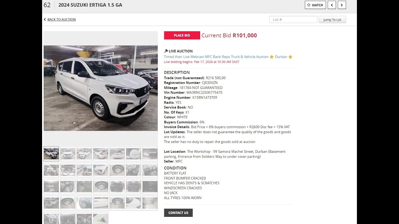 LIVE Bank Repo Car Auction | MFC & Nedbank | Durban | 17 February