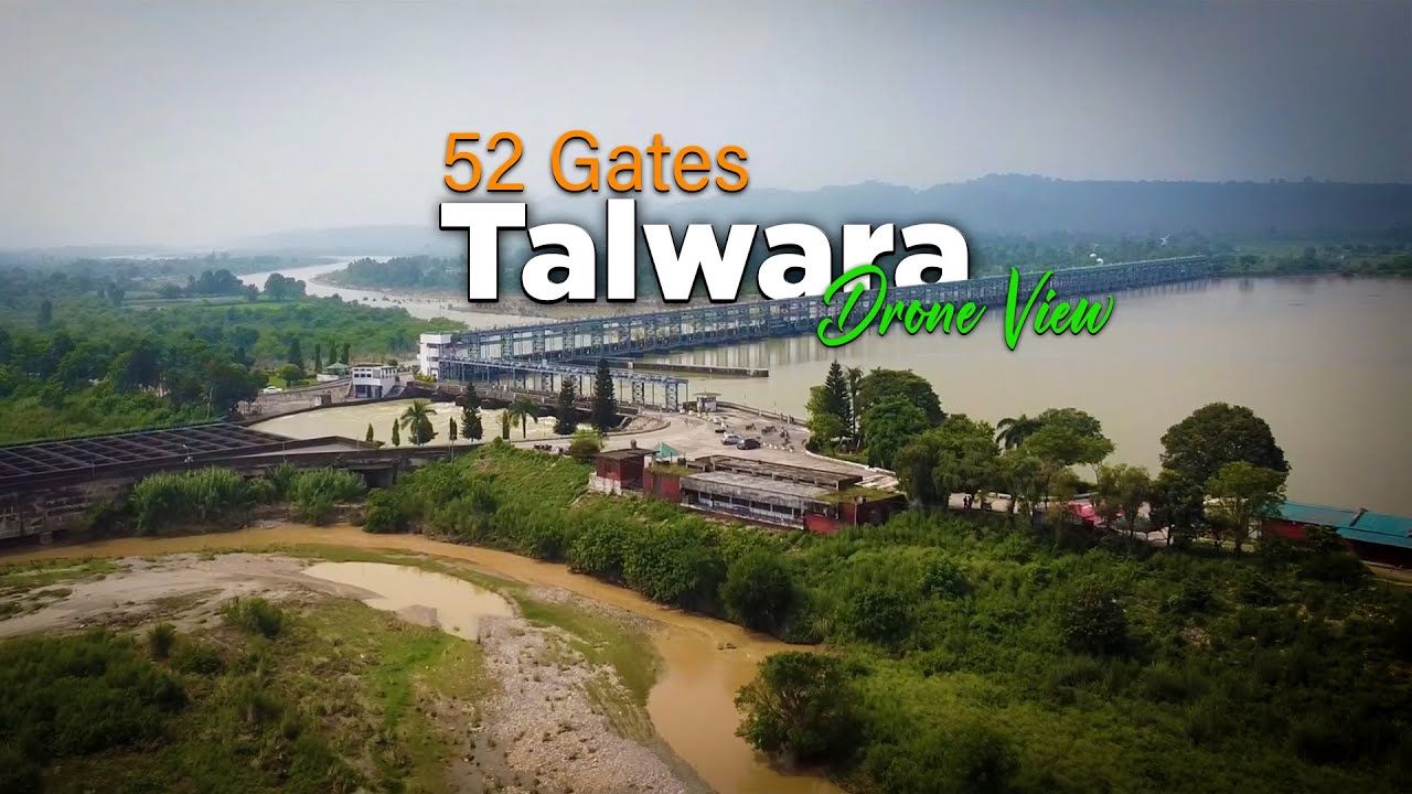 The 52 Gate Barrage at Talwara | Pong Dam | Drone View of Talwara Dam - Punjab