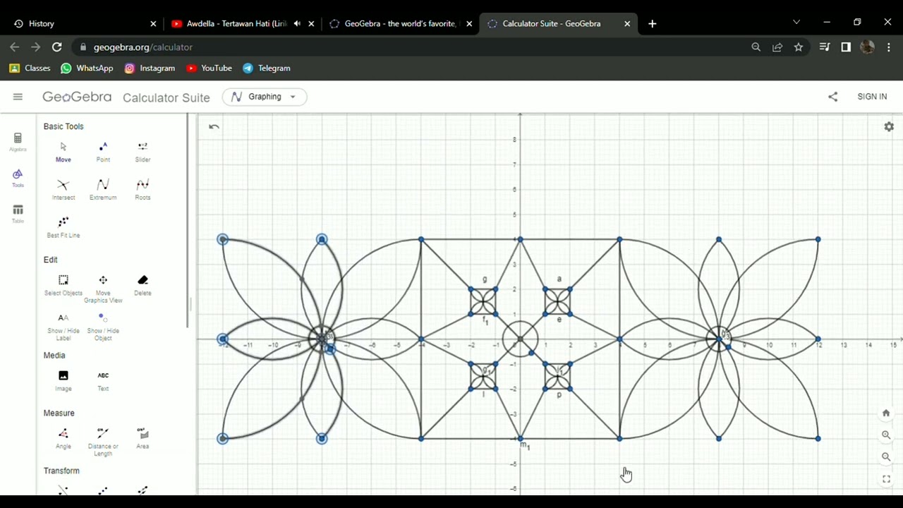 Tugas PAT Bahasa Inggris & MTK membuat motif batik di geogebra