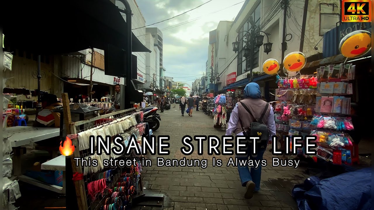 Walking Through the Busiest District in Bandung, Indonesia 🇮🇩 | Real Street Life | 4K HDR