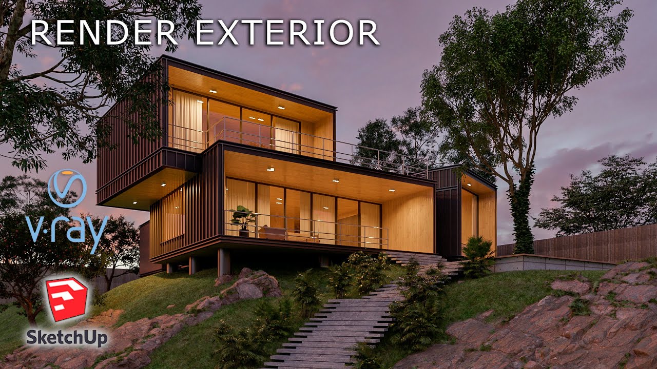 🎃 RENDER EXTERIOR CON HDRI ✨ SKETCHUP - VRAY 5
