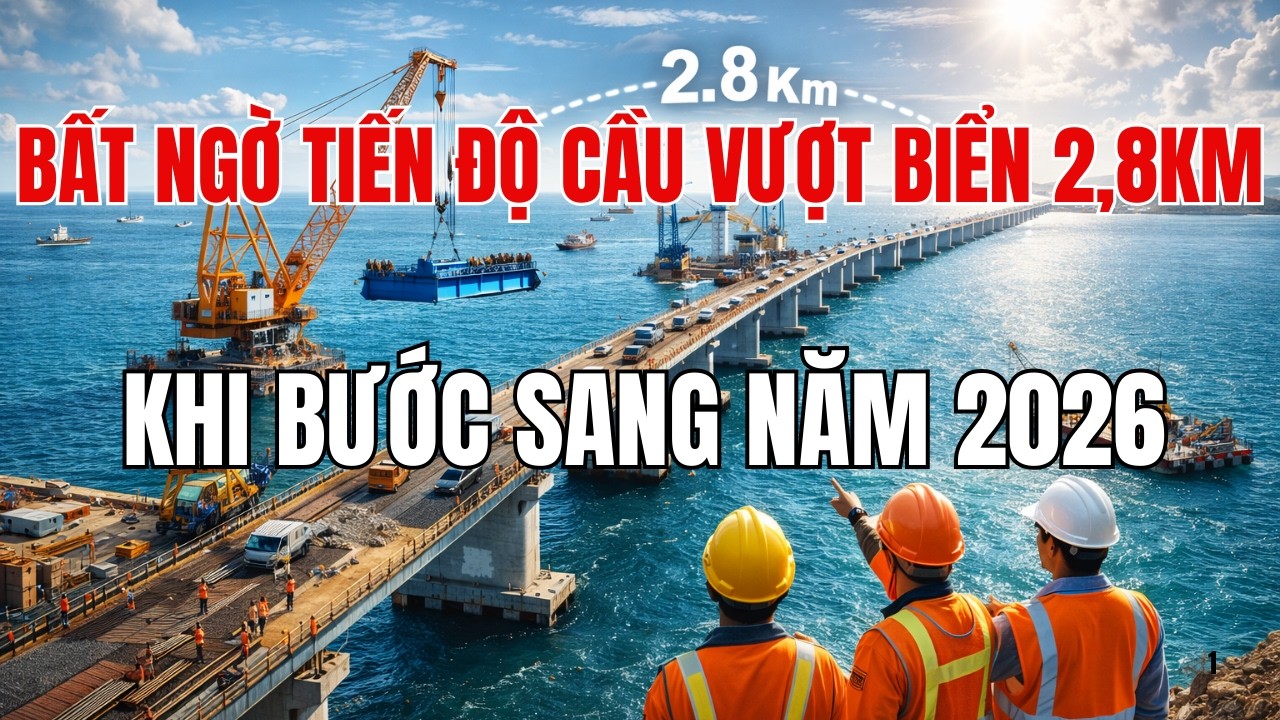 Bất Ngờ Tiến Độ Cầu Vượt Biển 2,8Km Khi Bước Sang Năm 2026