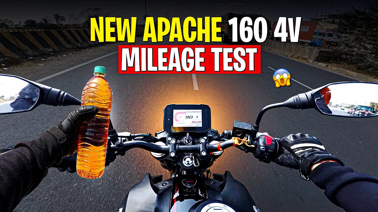 New Apache 160 4V High Speed Mileage test😱| TVS Apache 1Liter Mileage 🔥|