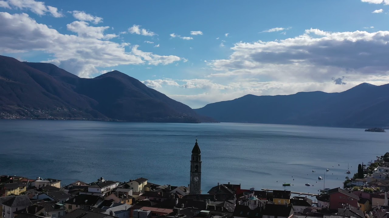 Drone Video 4K – Cherry blossom time in Ascona – Ticino – Switzerland – 03/2021