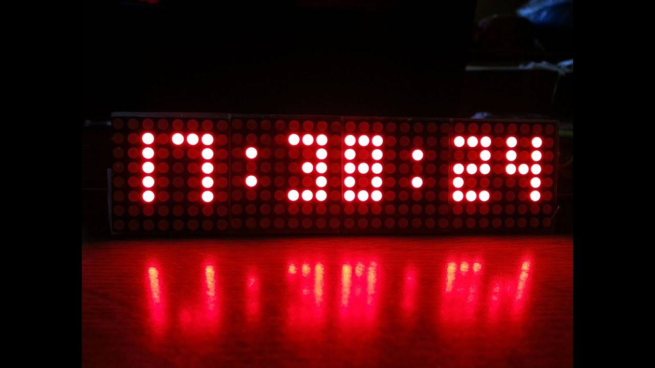 Arduino Led Matrix Clock 8x32 on max7219 IC