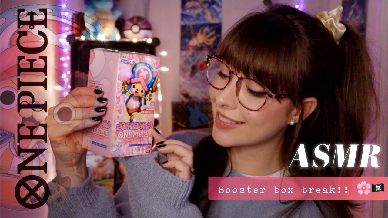 ASMR 🏴‍☠️ One Piece TCG • Tony Tony Chopper 🌸  Booster Box (EB01) Pack Opening! Card Shuffles & Taps