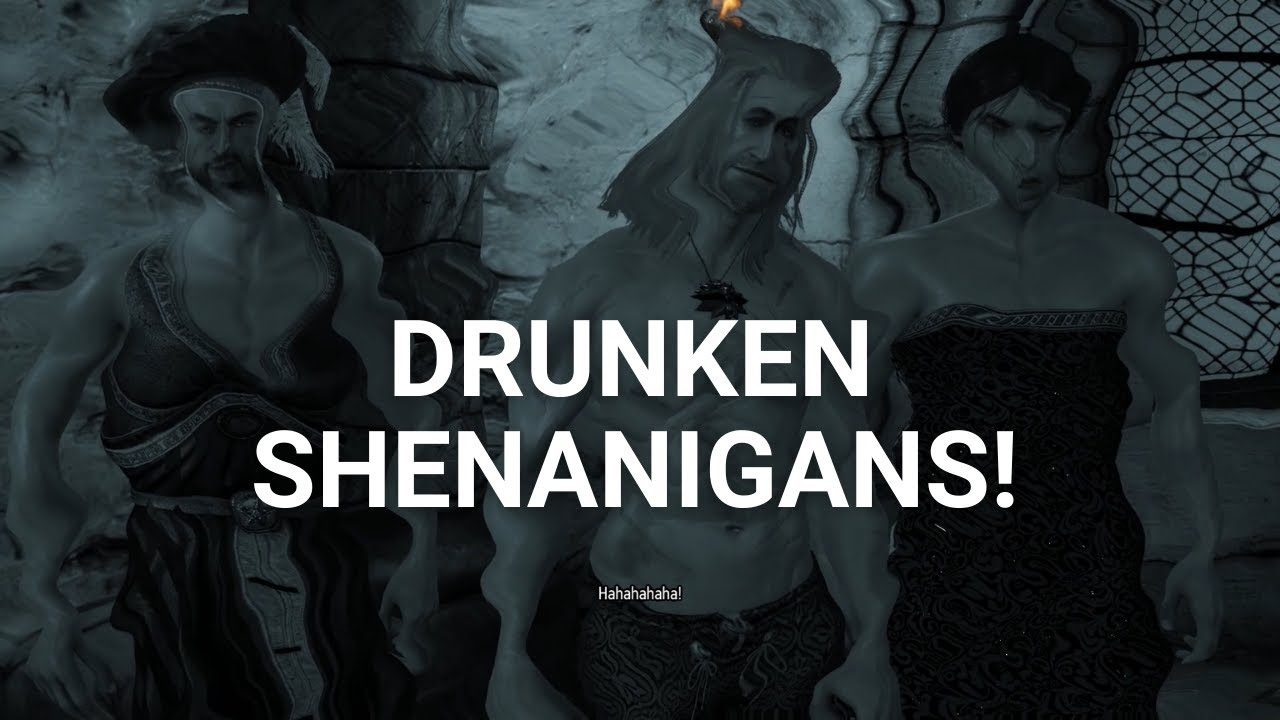 Geralt, Eskel and Lambert's drunken shenanigans at Kaer Morhen l The Witcher 3