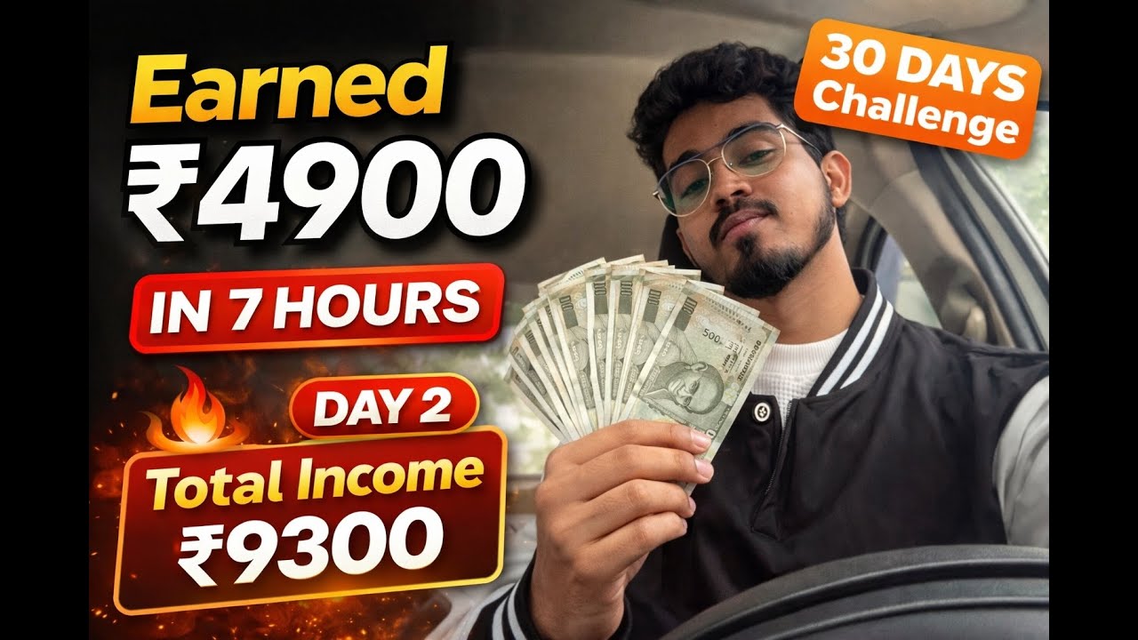 ₹4,900 Earned in 7 Hours 😱 | 30 Days Challenge | Day 2 | Total ₹9,300