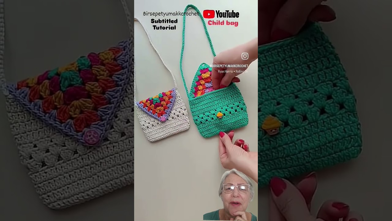 Bolsinha de croch&ecirc; pra crian&ccedil;a, muito linda e f&aacute;cil! 🤩#crochet #bolsadecroche #croch&ecirc;