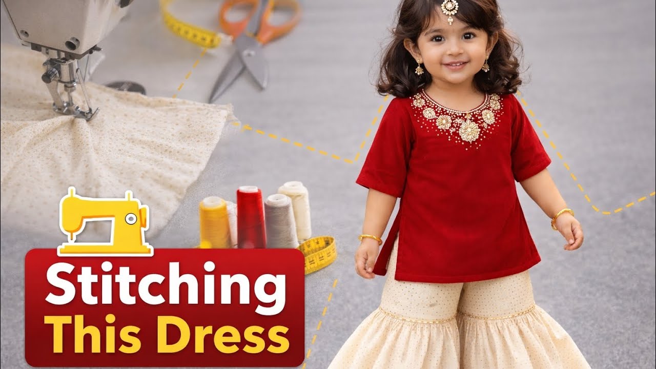 Fancy Velvet Baby Dress Cutting and Stitching Tutorial || winter baby Dress