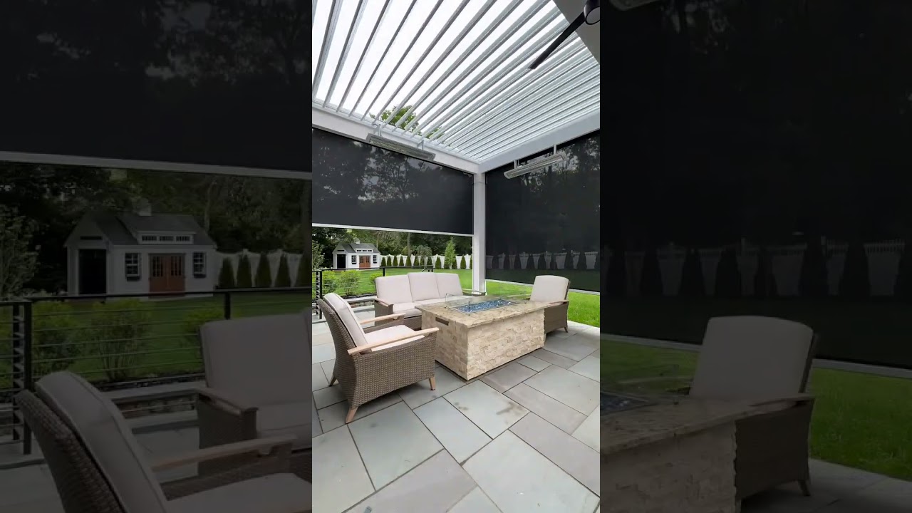 Louvered roof motorized pergola by breslow