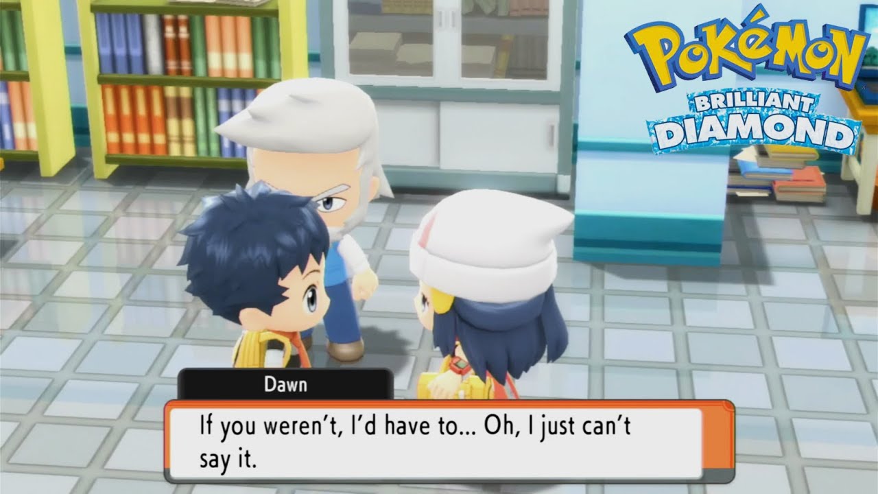 Pokémon Brilliant Diamond - First Starter Chimchar & Meet Professor Rowan And Dawn!