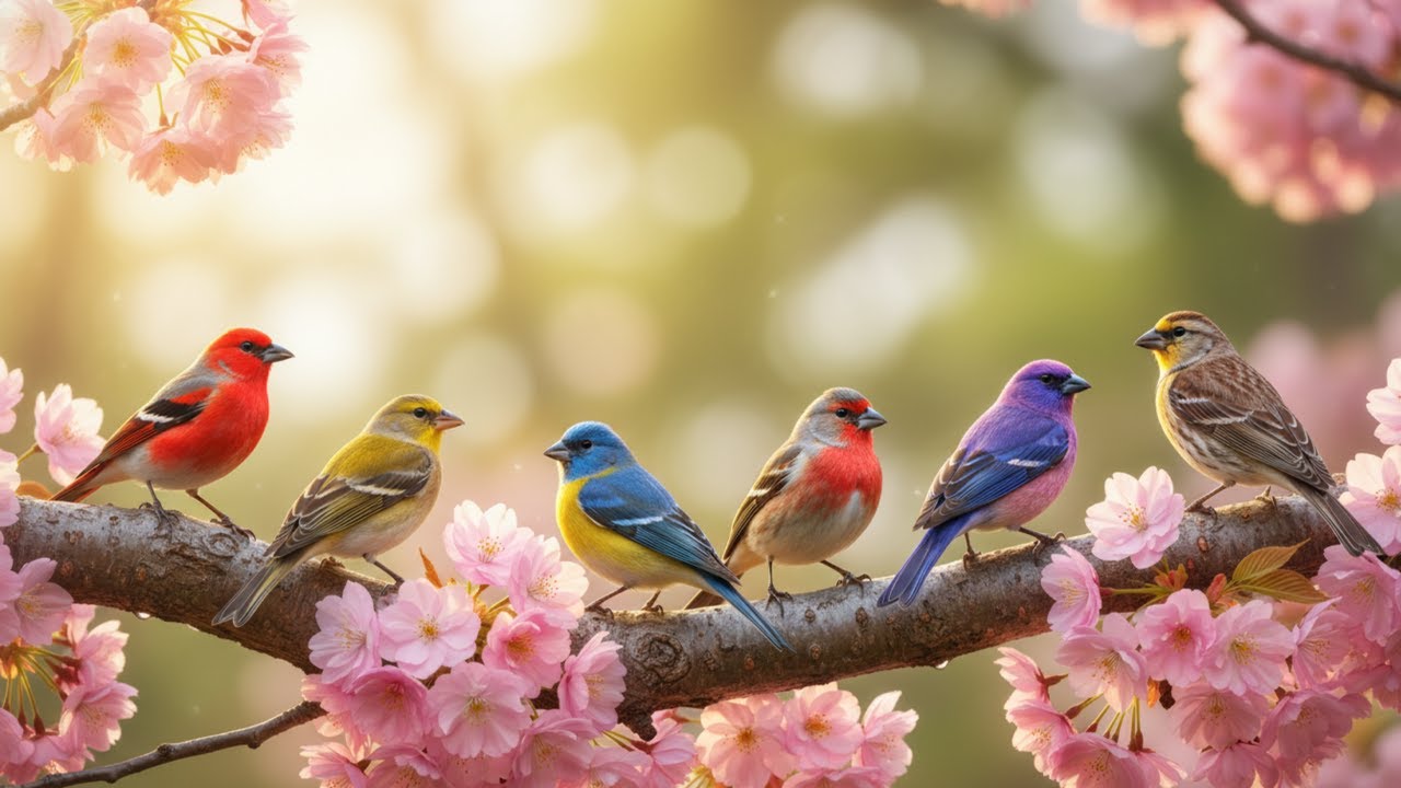 Peaceful Birds & Spring Blossoms 🌸 Relaxing Nature Music for Sleep & Meditation