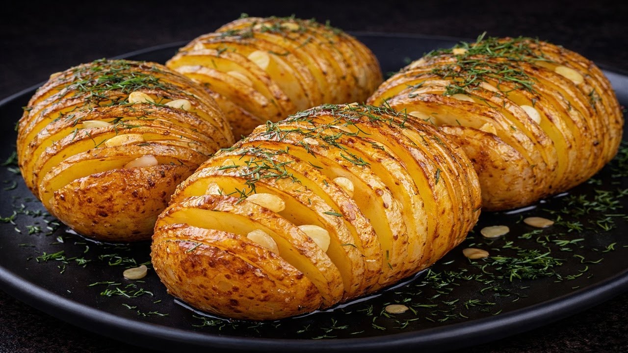 Ofenkartoffeln mit Knoblauch und Butter. Lecker und einfach!
