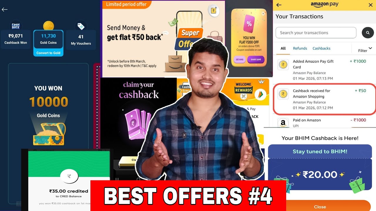 Paytm 100 Cashback, Amazon 50 Recharge Billpay Offer, Scan & Pay Cashback BHIM & Swiggy Holi Offer