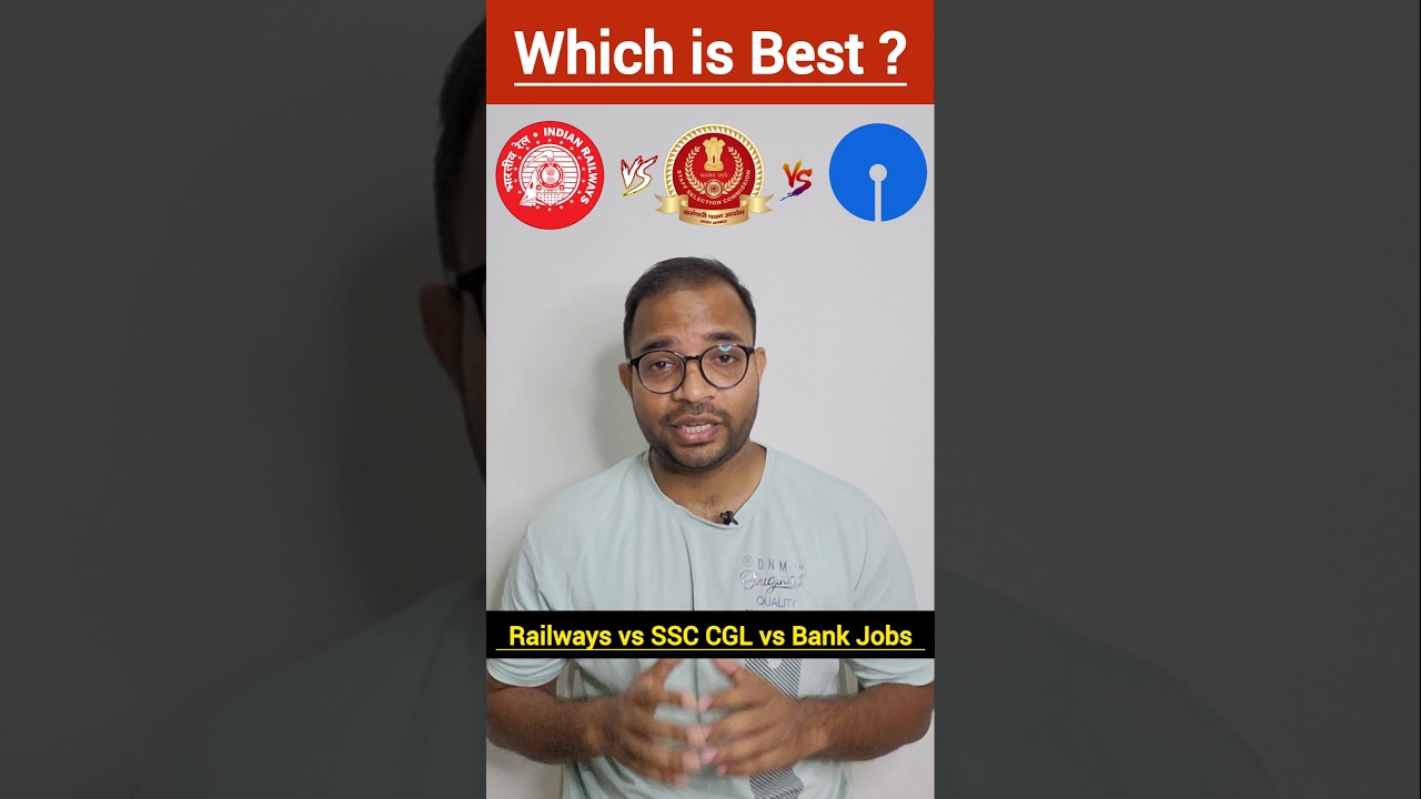 Railways🚉 vs SSC👮&zwj;♂️vs BANK 🏦 Which job is better 🤔 #ssc #railways #ipbs #sbi #shorts