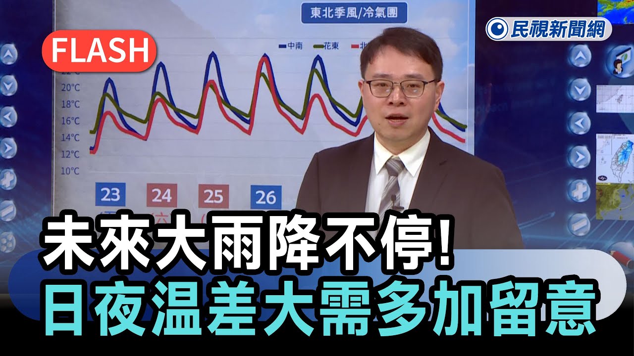 快新聞／未來大雨降不停！濕冷不舒服   氣象署:：日夜溫差大需多加留意