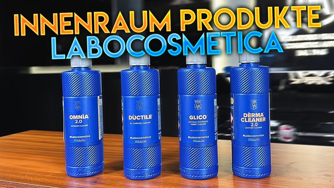 Labocosmetica Innenraum-Produkte Übersicht mit Reggy: Ductile, Omnia 2.0, Glico, Derma & Hydra
