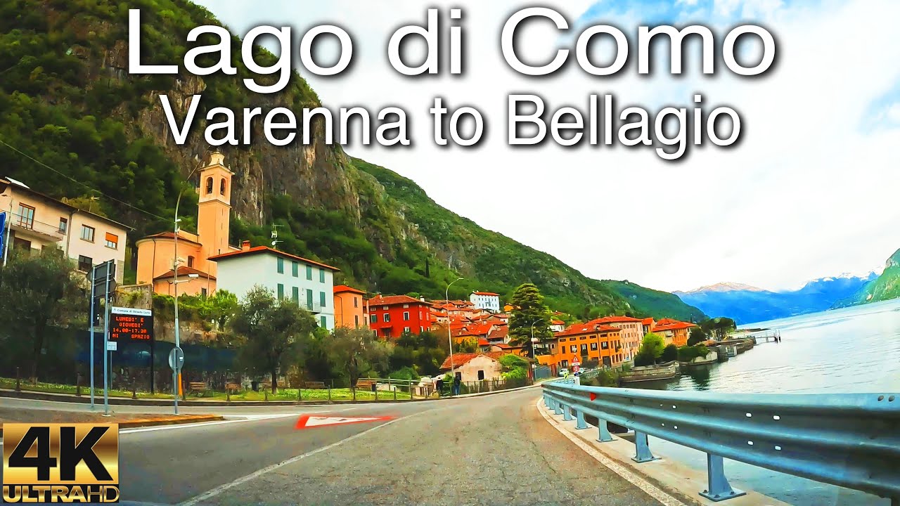Thrilling Scenic Drive of Lake Como | Varenna to Bellagio | Italy in 4k 60fps |Italy Driving tour