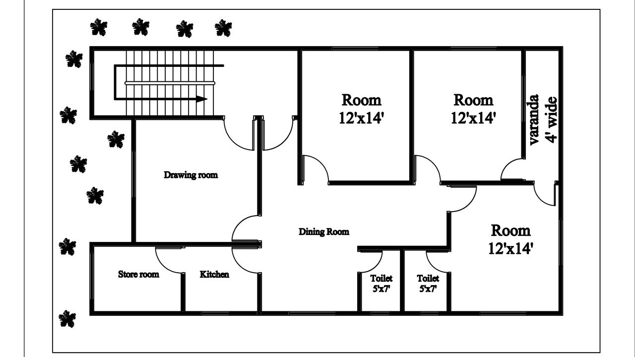 AutoCAD Tutorial / AutoCAD 2007 Tutorial / House Plan AutoCAD / House Plan Design 3 bedroom