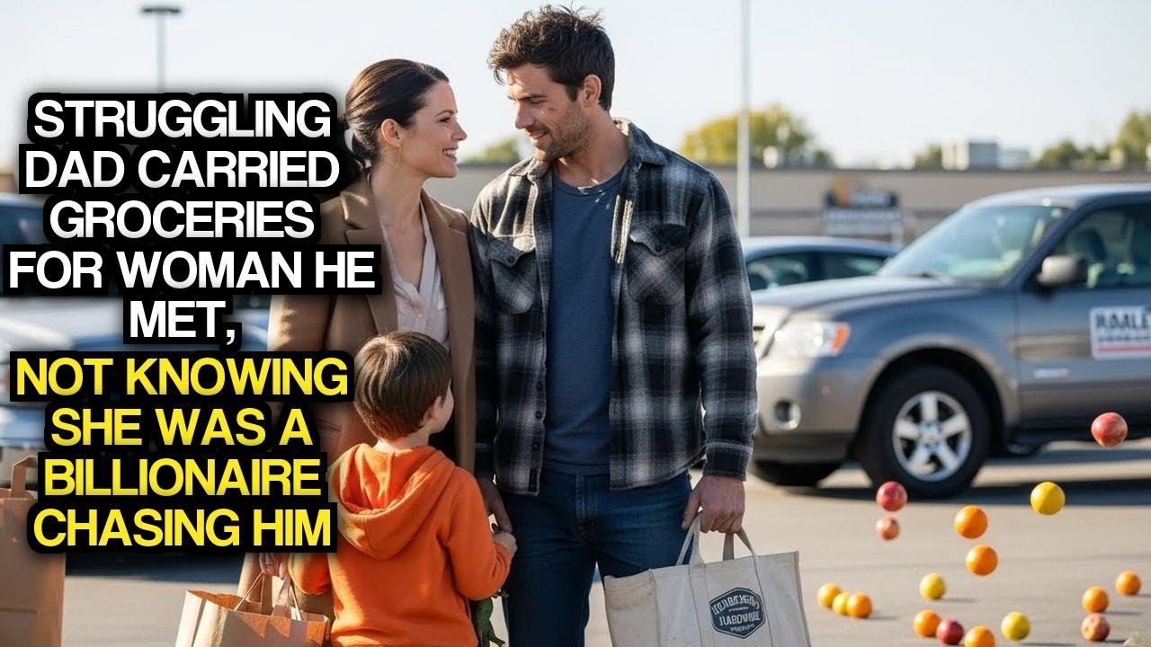 Struggling Dad Carried Groceries For Woman He Met, Not Knowing She Was A Billionaire Chasing Him