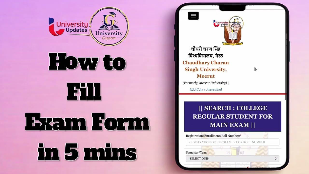 CCS University Exam Form Kaise Bhare? 🔥Full Process || CCSU Update || #ccsu