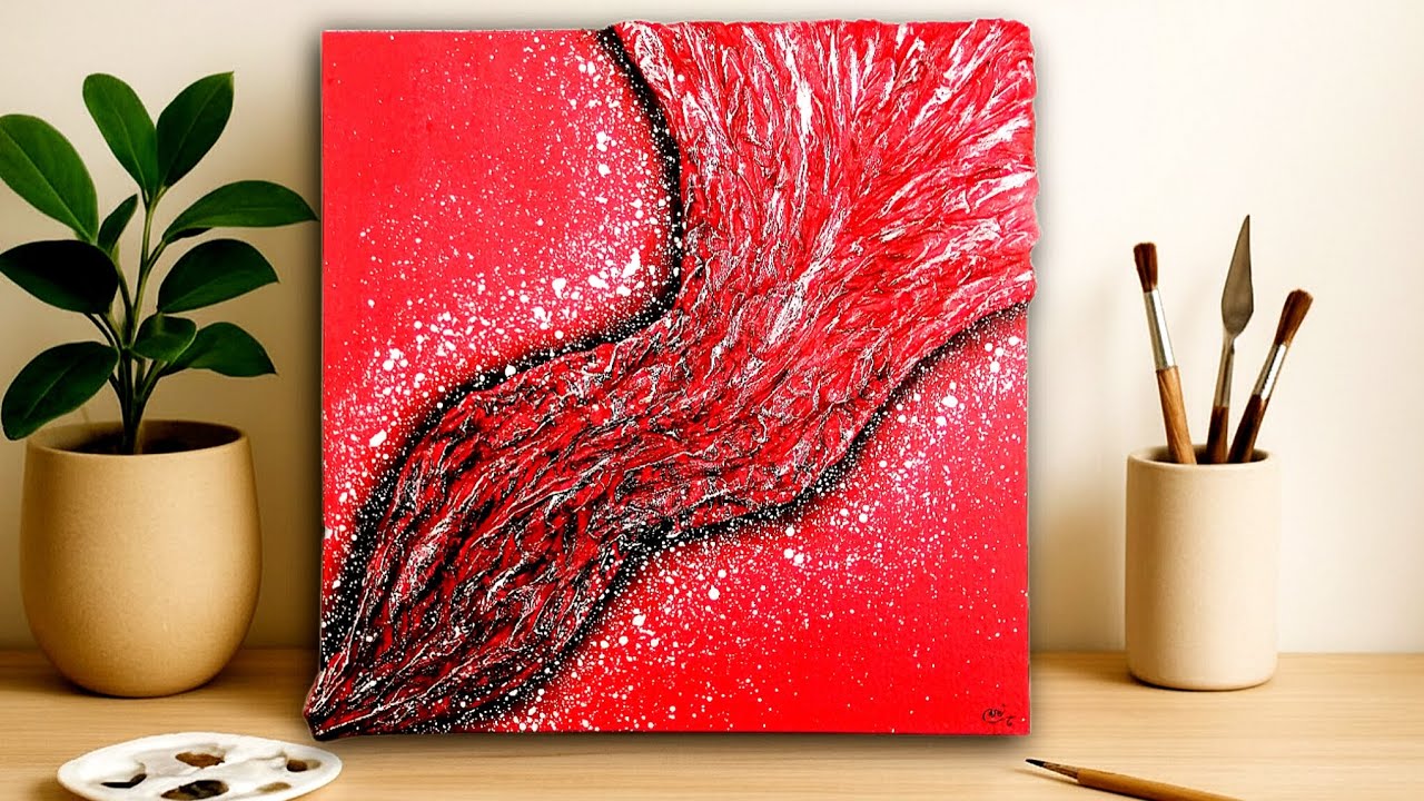 From Toilet Paper to 3D Art ❤️| 3D Abstract Painting Process 🎨