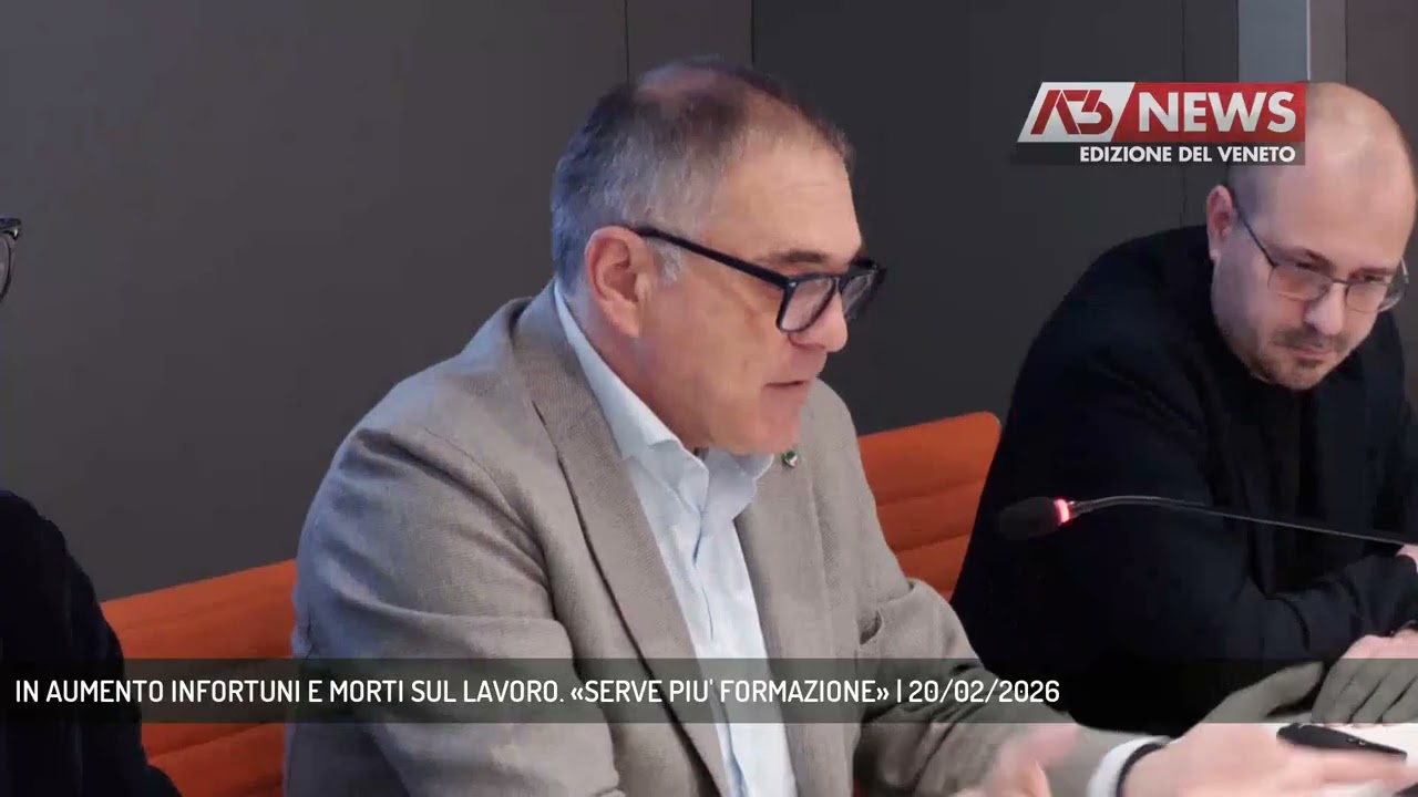 IN AUMENTO INFORTUNI E MORTI SUL LAVORO. «SERVE PIU' FORMAZIONE» | 20/02/2026