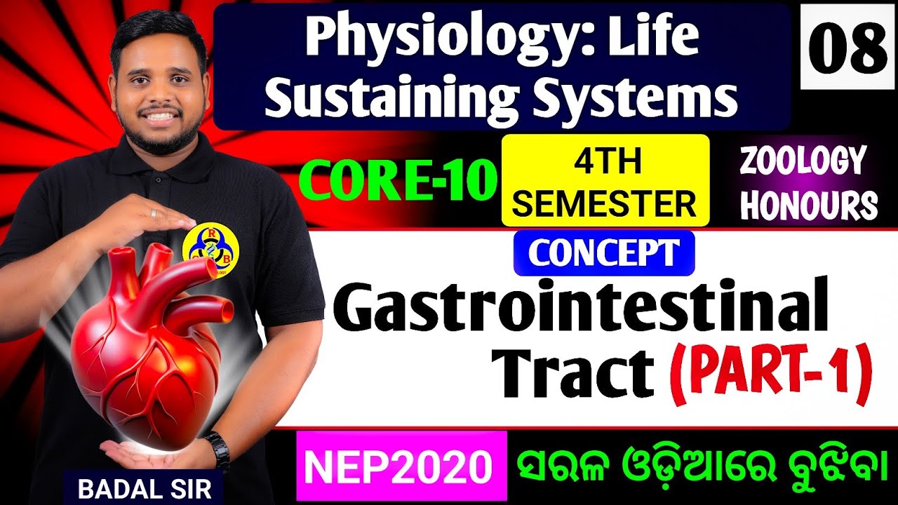 Gastrointestinal tract|Physiology Life sustaining systems|CORE-10|Zoology honours core10|4th sem