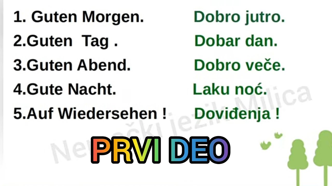 ○● 100 KORISNIH IZRAZA U NEMAČKOM JEZIKU ZA POČETNIKE OD NULE ●PRVI DEO