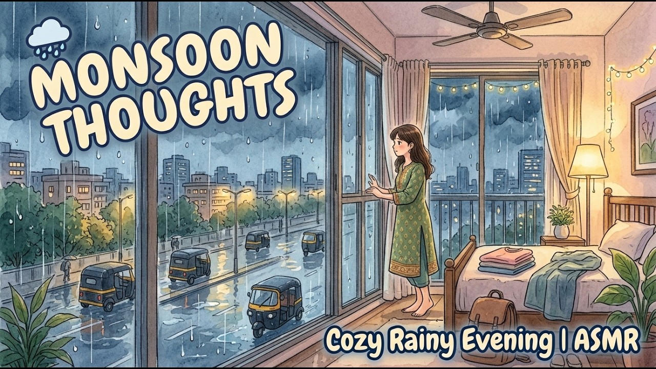 Cozy Train Journey in Monsoon | Konkan Railways Mumbai to Goa | ASMR Ghibli