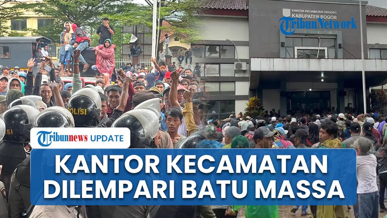 Unjuk Rasa Penutupan Tambang Bogor Ricuh! Demonstran Pecahkan Kaca Kantor Kecamatan Cigudeg