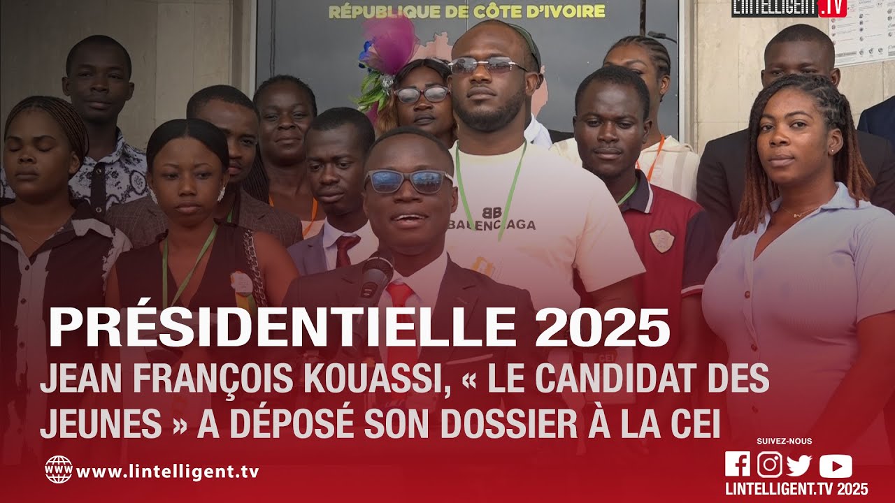Présidentielle 2025: Jean François Kouassi, « le candidat des jeunes » a déposé son dossier à la CEI